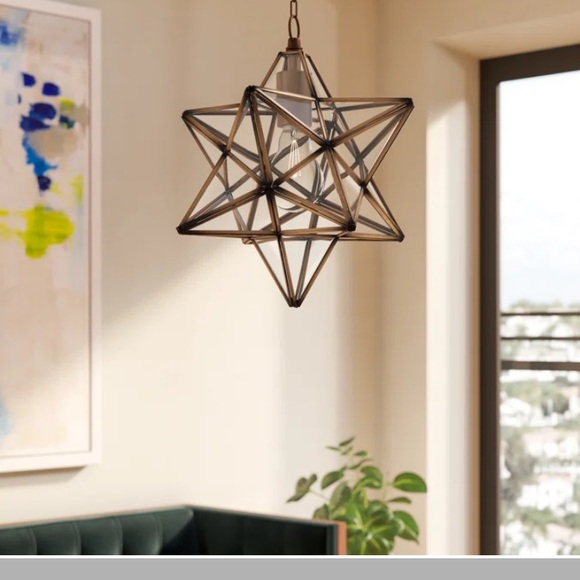 Star Pendant single light chandelier - Picture 1 of 9